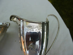 1794 beautiful George 111 silver cream jug and sugar basket by S Hougham 355g