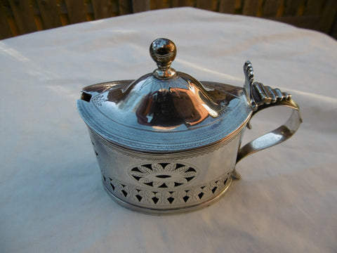 1795 very attractive Georgian bright cut decorated Mustard pot by Crispen Fuller