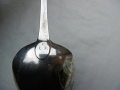 1796 very nice Georgian Irish bright cut star basting spoon by J Keating great crest