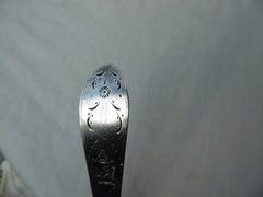 1796 beautiful Irish Bright cut basting spoon by J LeBas Bishops crest