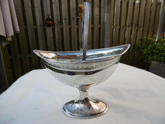 1796 fine Irish Georgian silver basket by George West , lovely crest 230g