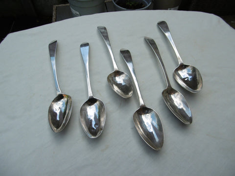 1796 fine set of 6 matching Irish dessert spoons by IS great crest 166g