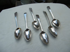 1796 fine set of 6 matching Irish dessert spoons by IS great crest 166g