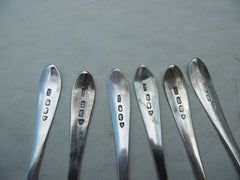 1796 fine set of 6 matching Irish dessert spoons by IS great crest 166g