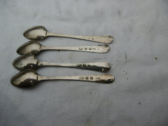 1797 fine set of 4 George 111 bright cut snuff spoons by GB