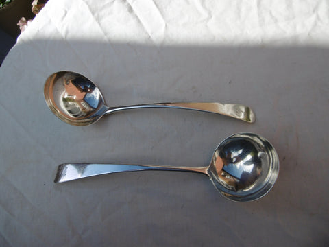 1798 fine quality pair of Irish George 111 ladles by R Whitford great crest 97g