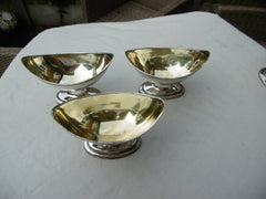 1798 fine set of 3 George 111 silver salts by Peter and Anne Bateman great crest plus 1