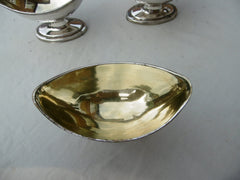1798 fine set of 3 George 111 silver salts by Peter and Anne Bateman great crest plus 1