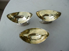 1798 fine set of 3 George 111 silver salts by Peter and Anne Bateman great crest plus 1
