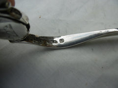 1799 fine pair of George 111 serving tongs by Wilkes Booth nice crest 138g