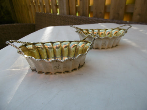 1800 stunning pair of Georgian silver Basket salts by William Allen 166g crest