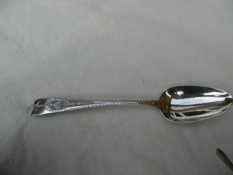 1800 fine large Irish bright cut star tablespoon with Hound crest 60g