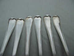 1800 excellent set of 6 Georgian Hanoverian thread Table forks by Eley Fearn 415g