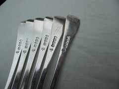 1800 excellent set of 6 Georgian Hanoverian thread Table forks by Eley Fearn 415g