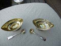 1800 fine pair of George 111 silver salts by the Batemans 180 grams gilded bowls