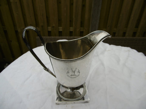 1801 beautiful large Georgian Jug by Eley and Fearn 235 grams Stag crest and motto