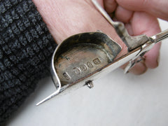 1802 fine pair of Georgian candle snuffers by CG great hallmarks and spring action