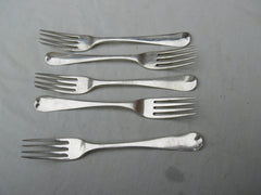 1805 fine set of 5 Irish George 111 dessert forks by Samuel Neville 175g