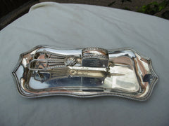 1806 fine Georgian silver Snuff tray and Snuffers with matching period crest 300g