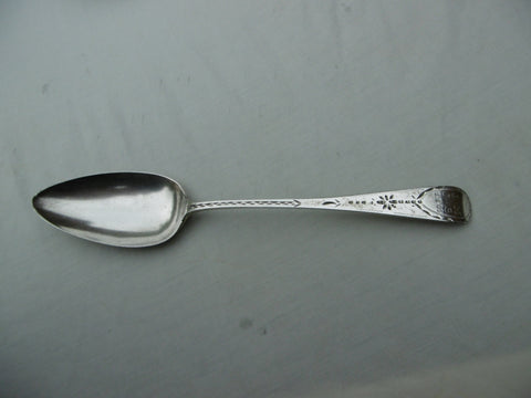 1807 fine Exeter George 111 bright cut tablespoon dated 1808 by J Hicks 36g