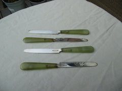 1816 fine set of 4 George 111 silver bladed knives by Joseph Wilmore 20cms long