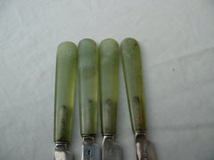 1816 fine set of 4 George 111 silver bladed knives by Joseph Wilmore 20cms long