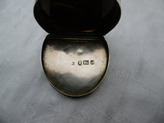 1817 rare small Georgian silver Exeter snuff box with agate base