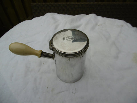 1824 fine Georgian silver shaving pot by W Pitts , garter crest 185g