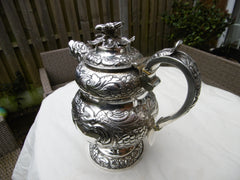 1 1825 magnificent rare Georgian Irish coffee pot by Edward Power see photos 800g