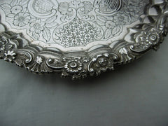 1825 top quality Georgian silver salver by J E Terry 560g great Armorial crest