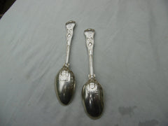 1826 very rare pair of Georgian Bacchanalian spoons by C Eley 86g