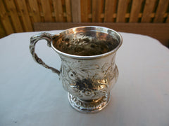 1828 Lovely Georgian childs mug by WF great decoration and snake handle