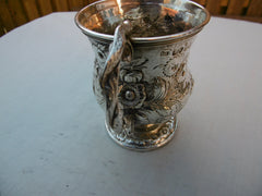 1828 Lovely Georgian childs mug by WF great decoration and snake handle