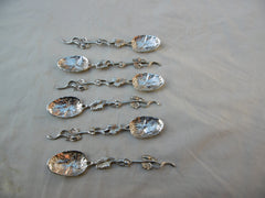 1834 fine set of 6 cast teaspoons in the 18th century style 80 grams