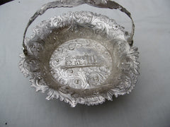 1837 rare Castle top silver basket of Abbotsford house by Taylor and Perry 100 grams