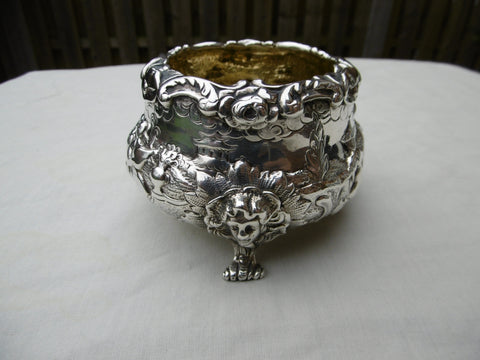 1839 beautiful early Victorian silver bowl in Teniers style by CG see photos 160g