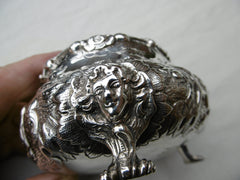 1839 beautiful early Victorian silver bowl in Teniers style by CG see photos 160g