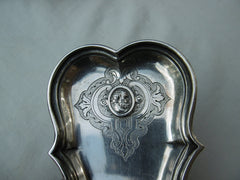 1841 stunning silver snuffer stand and snuffers , unusual design see photos