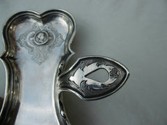 1841 stunning silver snuffer stand and snuffers , unusual design see photos