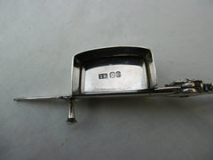 1841 stunning silver snuffer stand and snuffers , unusual design see photos