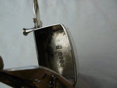 1841 stunning silver snuffer stand and snuffers , unusual design see photos