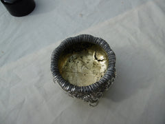 1842 top quality silver salt by Robert Hennell lovely Lions head Feet 153g