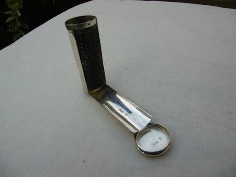 1844 fine silver cylinder nutmeg grater by Reid and Summers great dog crest