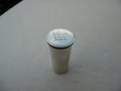 1844 fine silver cylinder nutmeg grater by Reid and Summers great dog crest