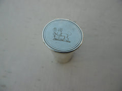 1844 fine silver cylinder nutmeg grater by Reid and Summers great dog crest