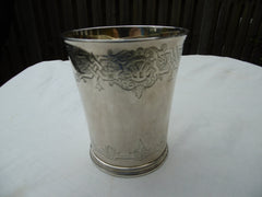 1850 lovely early Victorian cup or beaker by George Ivory 123g nice decoration