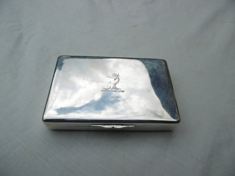1854 stunning large snuff or tobacco box by Rawlings and Summers great crest 160g
