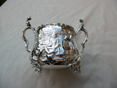 1869 beautiful rare Teniers style silver bowl, great detail 170g
