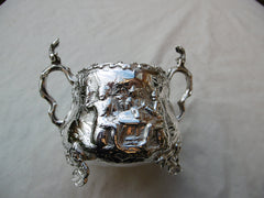 1869 beautiful rare Teniers style silver bowl, great detail 170g