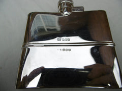 1940 fine Scottish silver hip flask by Hamilton and Inches in original box